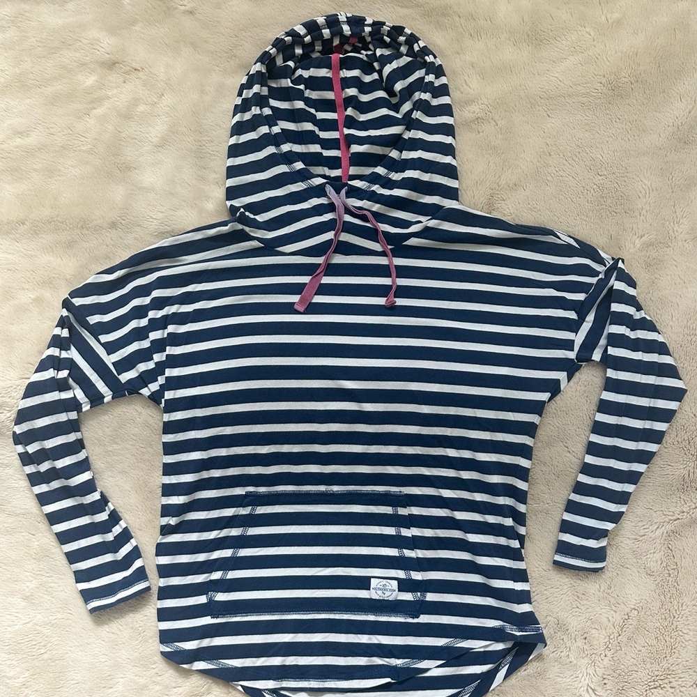 Southern Tide Navy and White Striped Hoodie